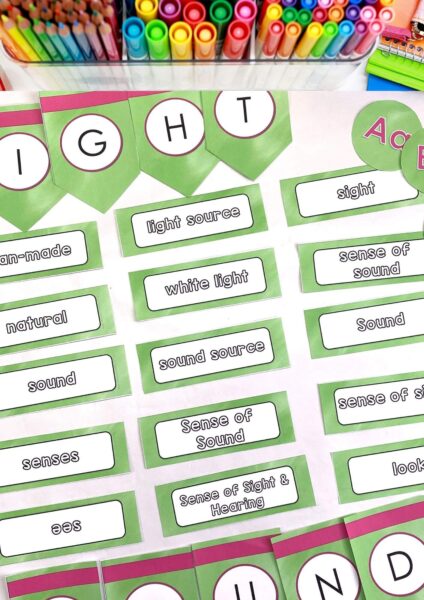 Light and Sound Words (tracing cards)
