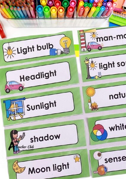 Light Sources Words with images