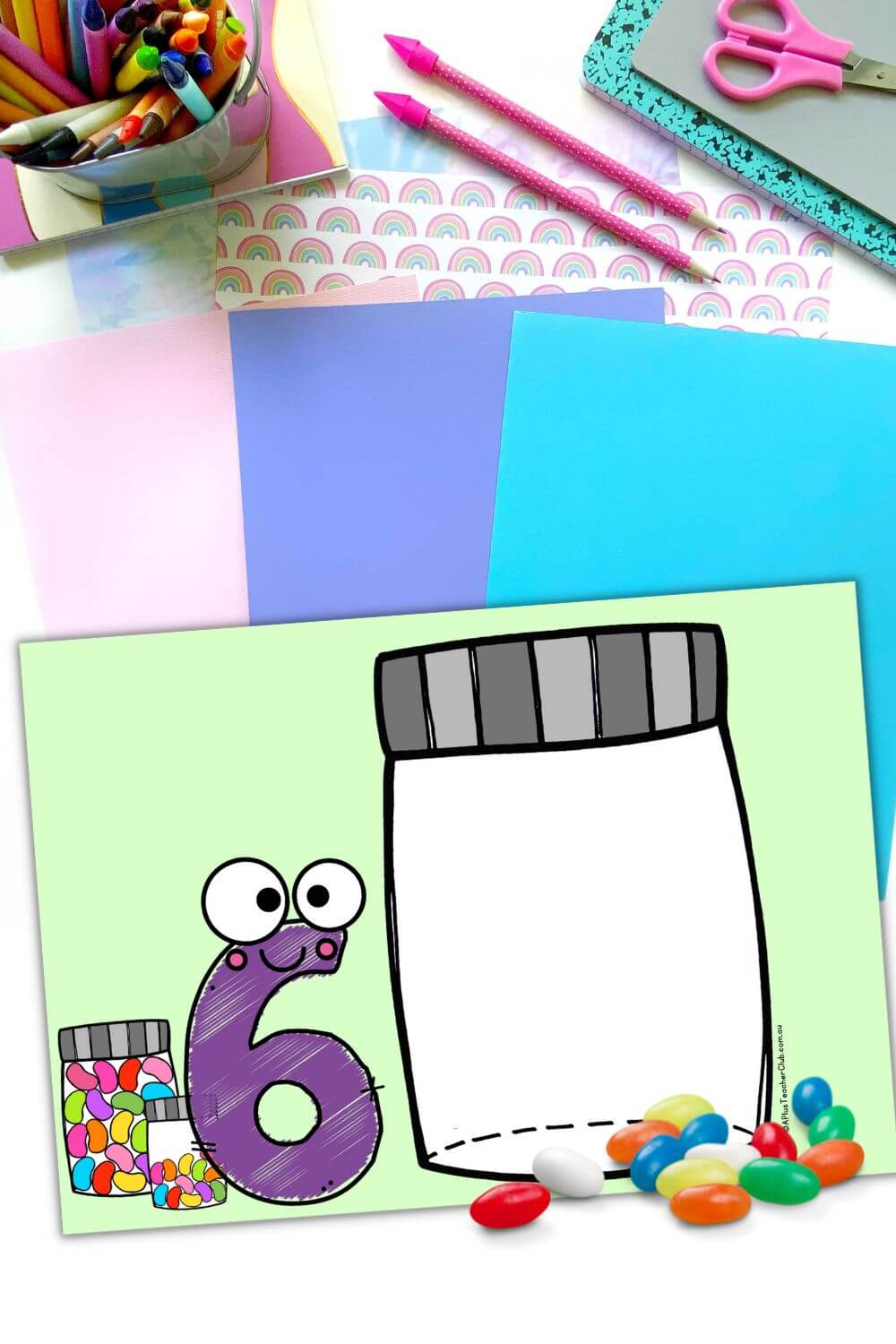 Jelly Bean Get & Count Playdough Mats