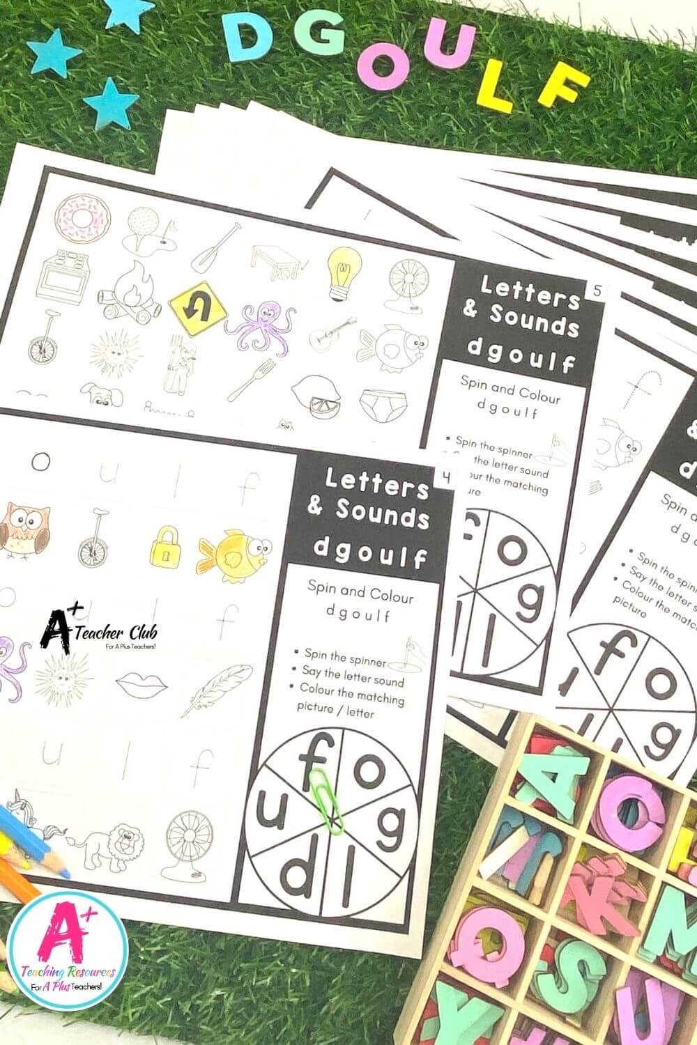 DGOULF Spin & Colour Worksheets (B&W LOWER CASE)