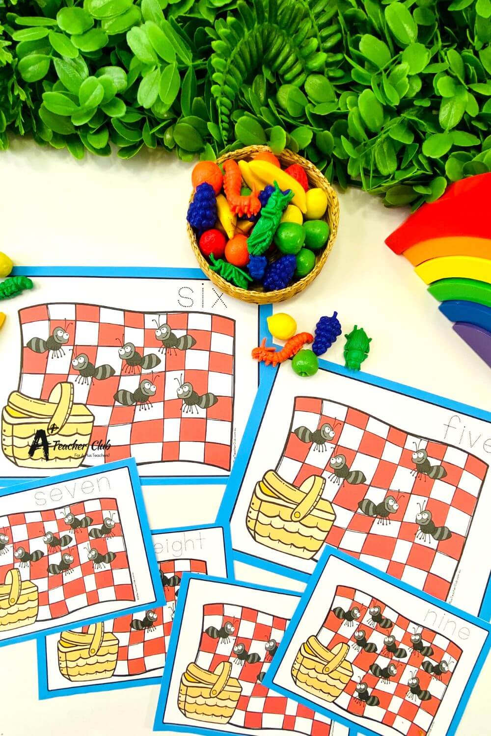 Picnic Ants Math Mats Number Names 0-30 (Counting) - Trace Font