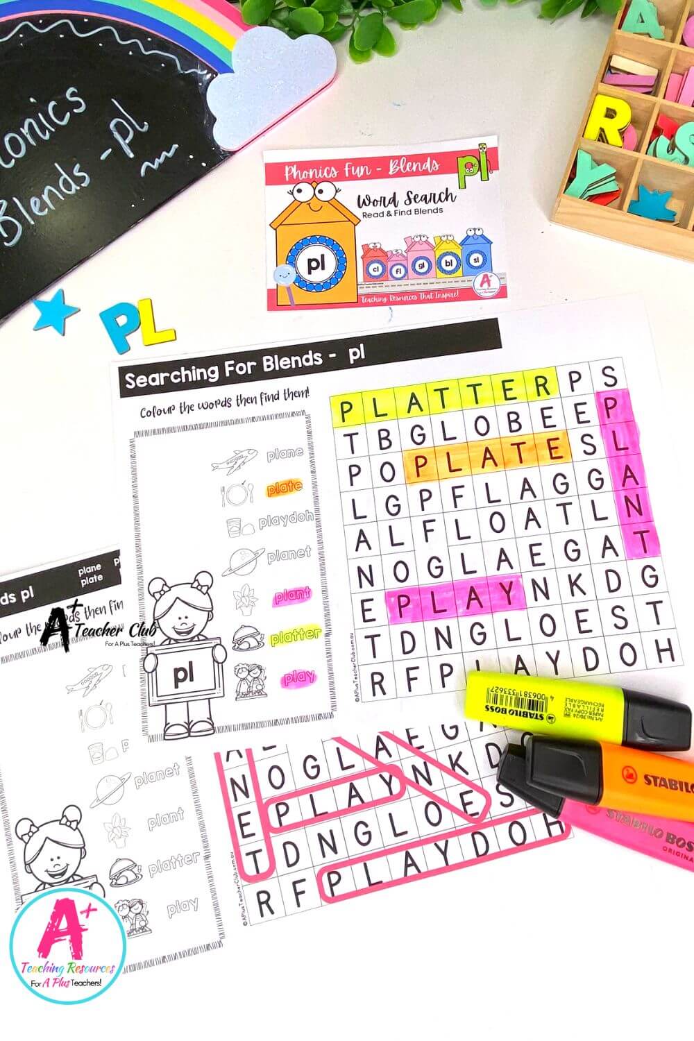 pl Consonant Blends Word Search