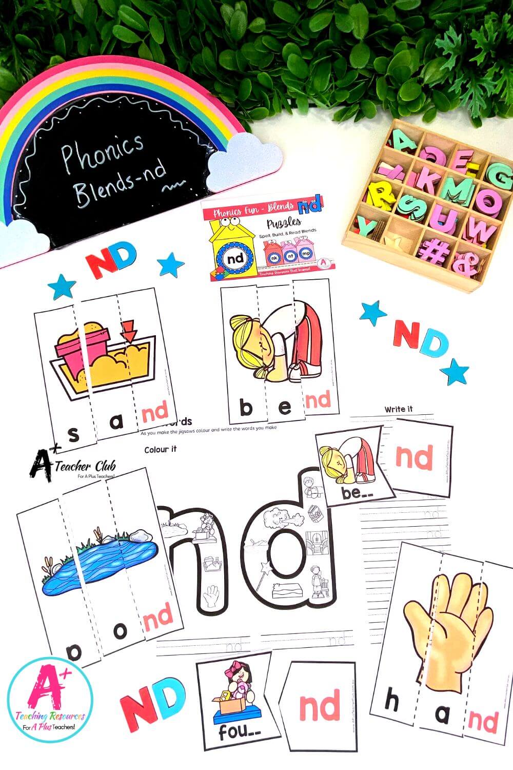 nd Consonant Blends Spell & Build Strip Puzzles
