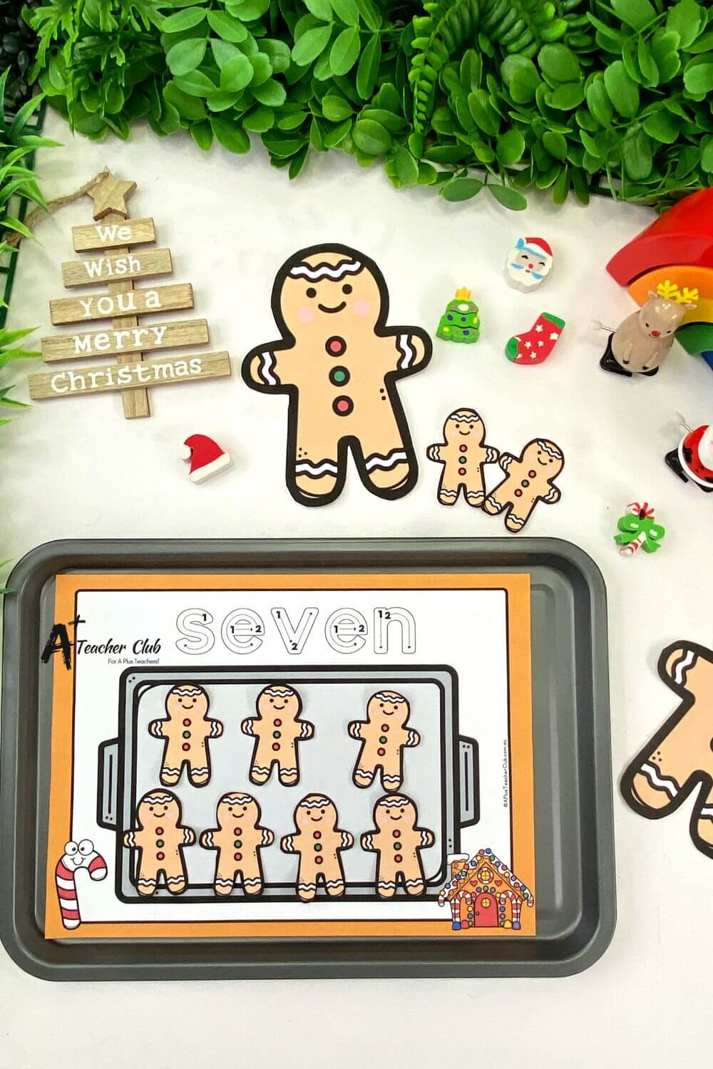 Gingerbread Man Math Mats Number Names 0-30 (Empty) -Letter Font