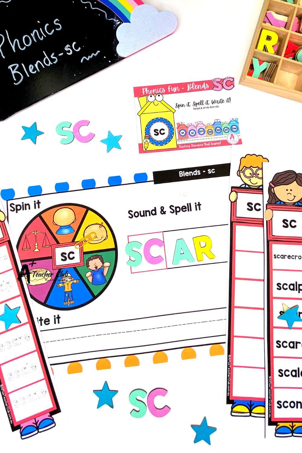 sc Consonant Blends Spin & Spell