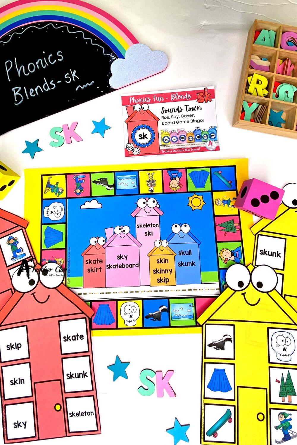 sk Consonant Blends Board Game