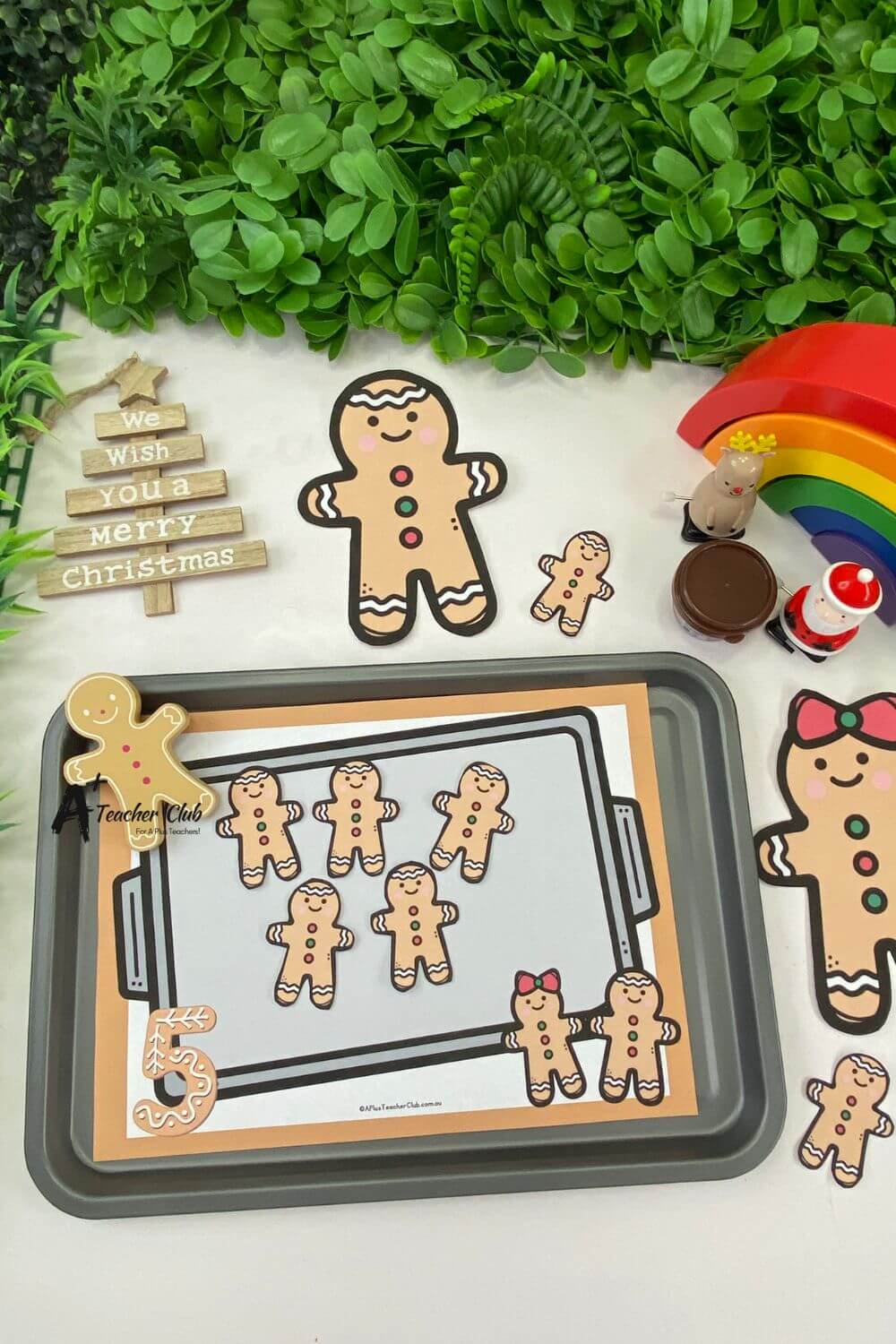Gingerbread Man Get & Count Playdough Mats