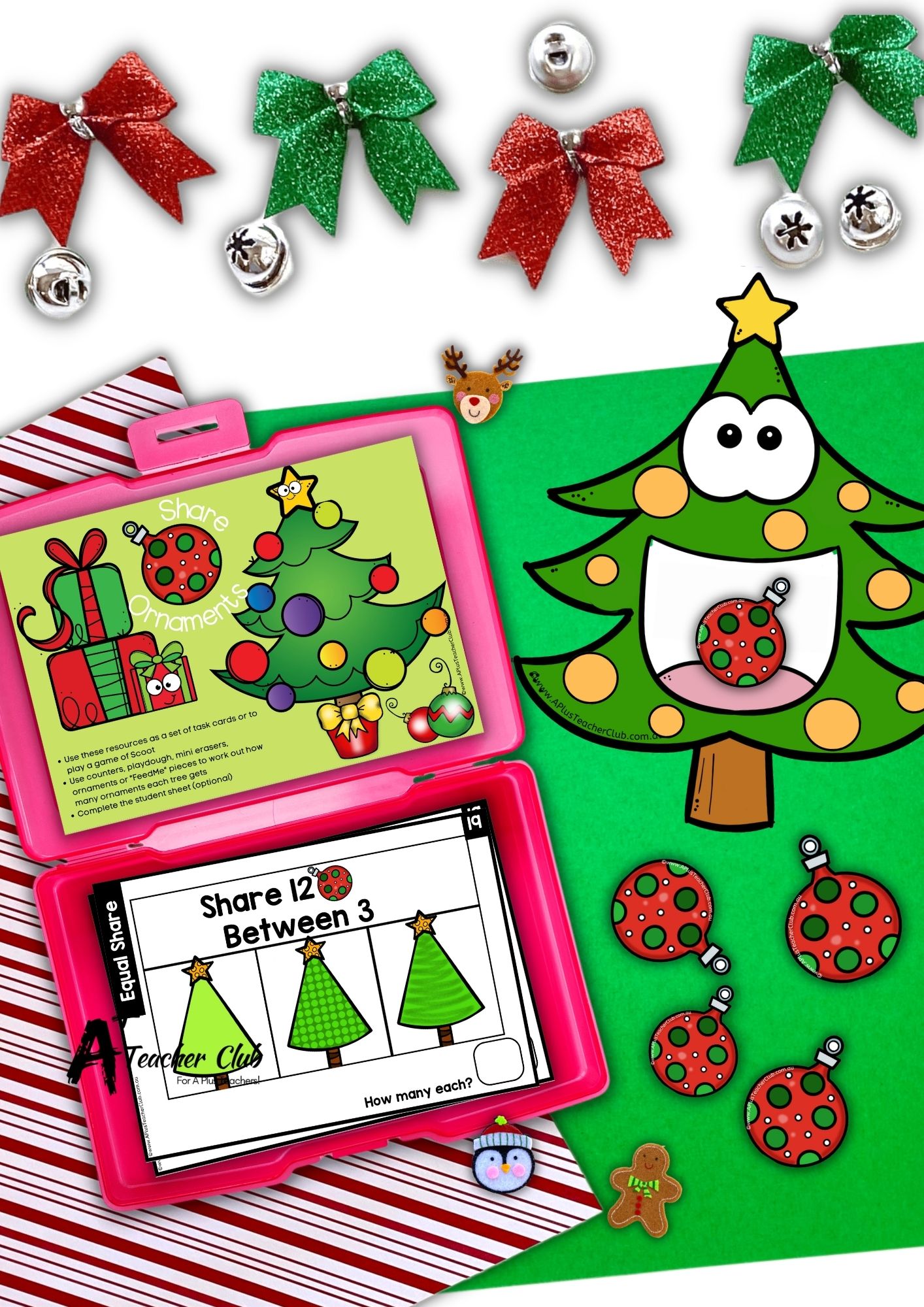 Christmas Equal Sharing Task Cards Scoot