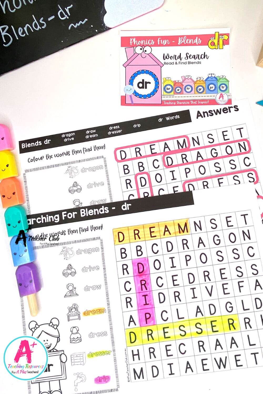 dr Consonant Blends Word Search