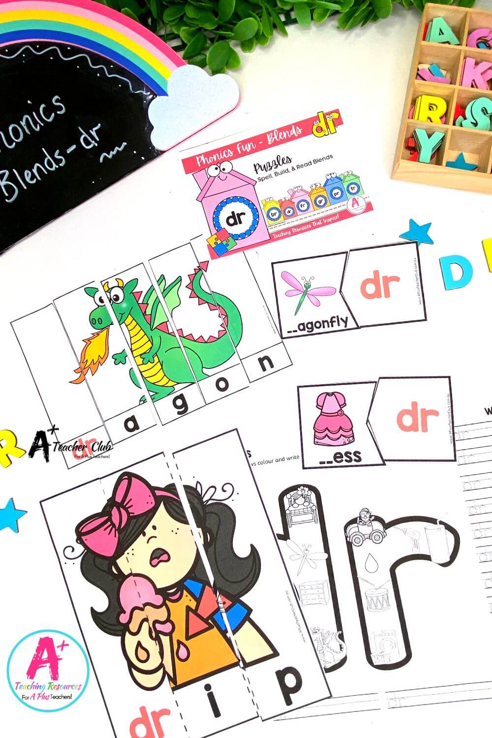 dr Consonant Blends Spell & Build Strip Puzzles