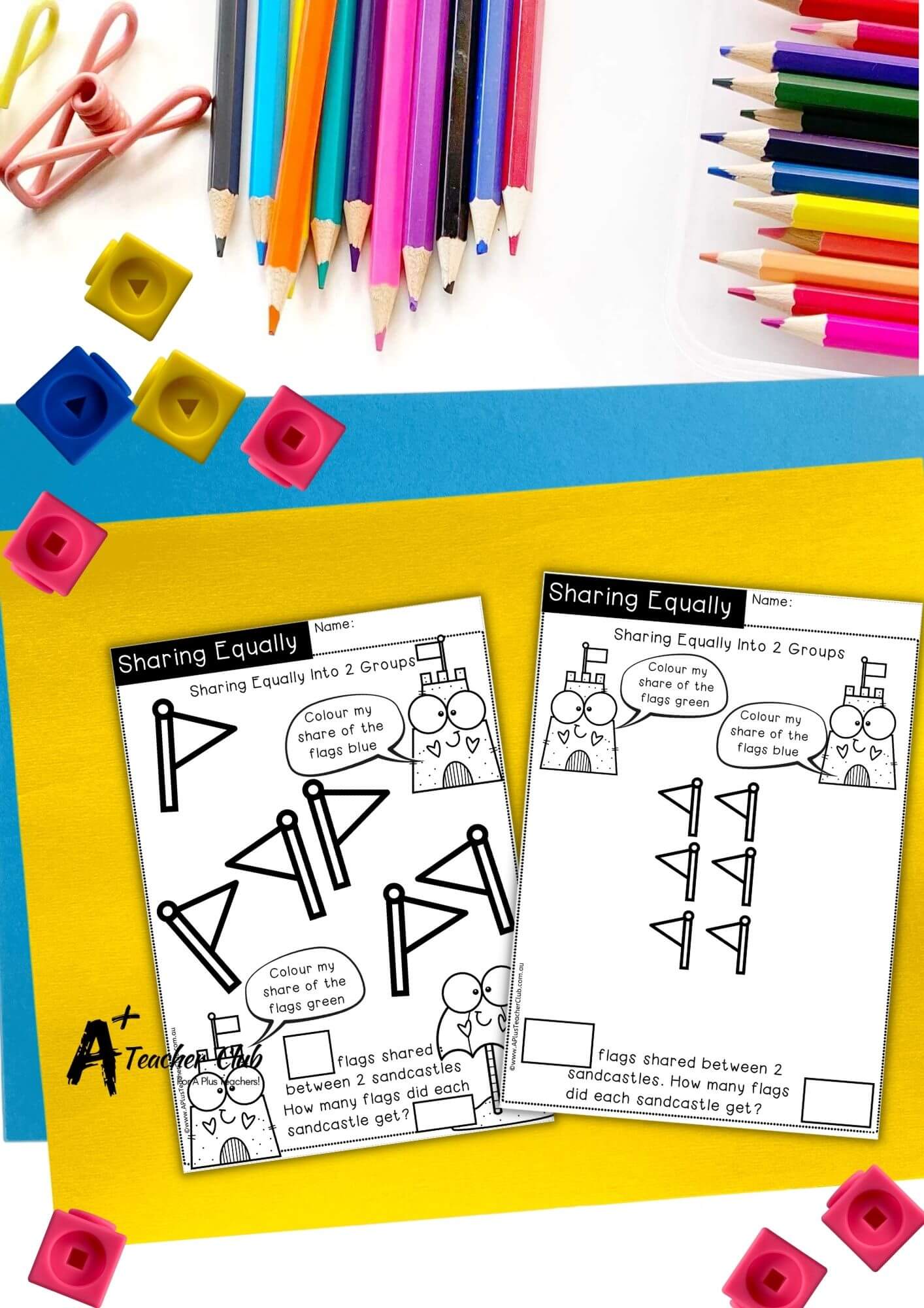 Sandcastle Colour My Share Worksheets