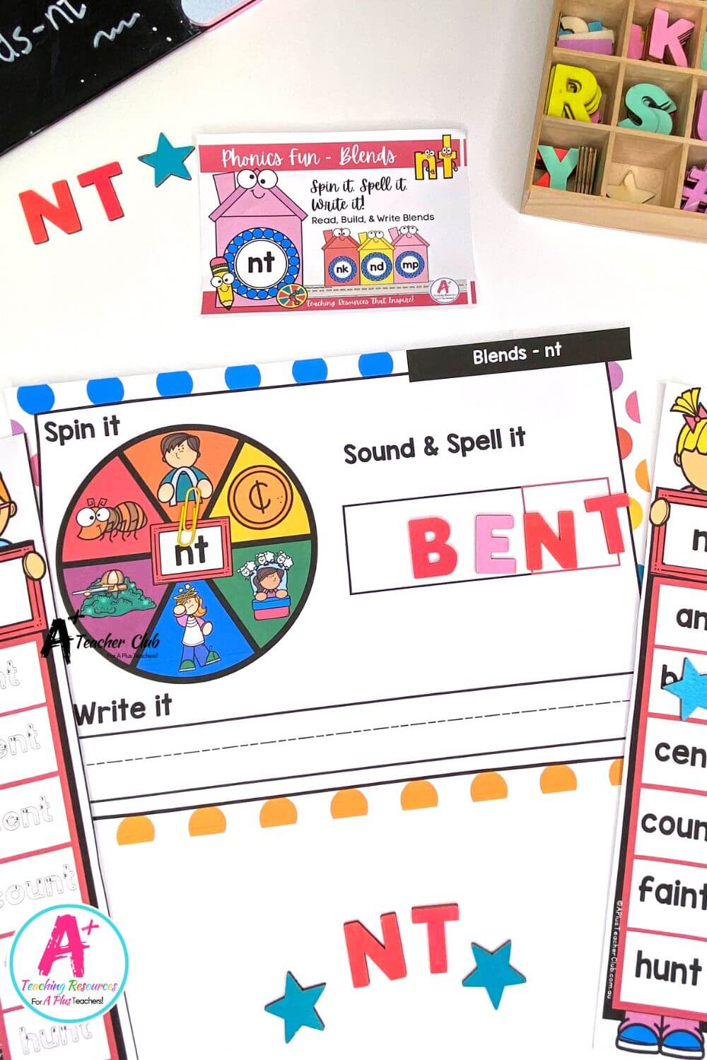 nt Consonant Blends Spin & Spell