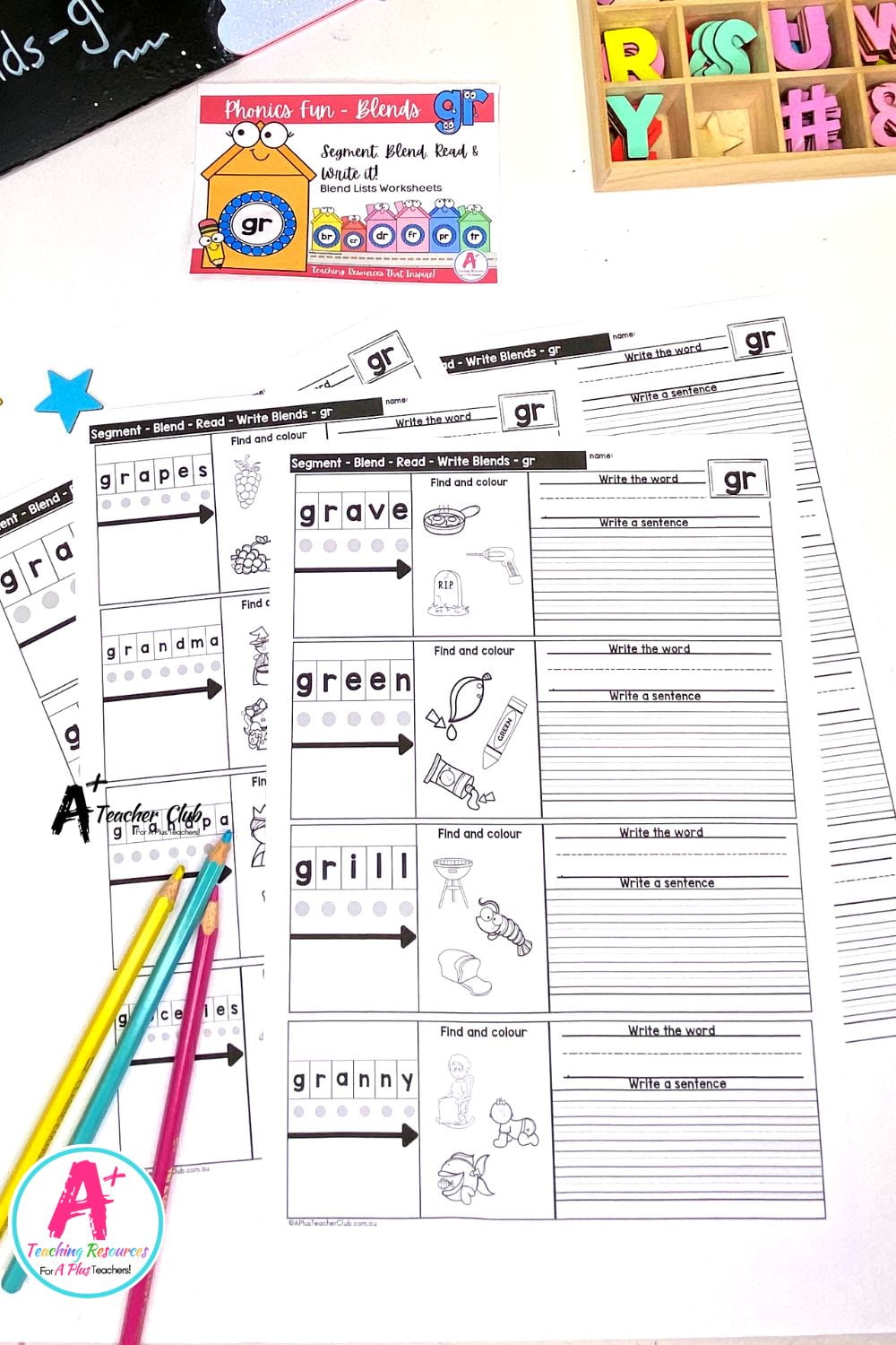 gr Consonant Blends Worksheets