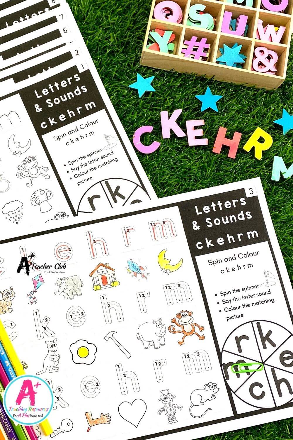 CKEHRM Spin & Colour Worksheets (B&W LOWER CASE)