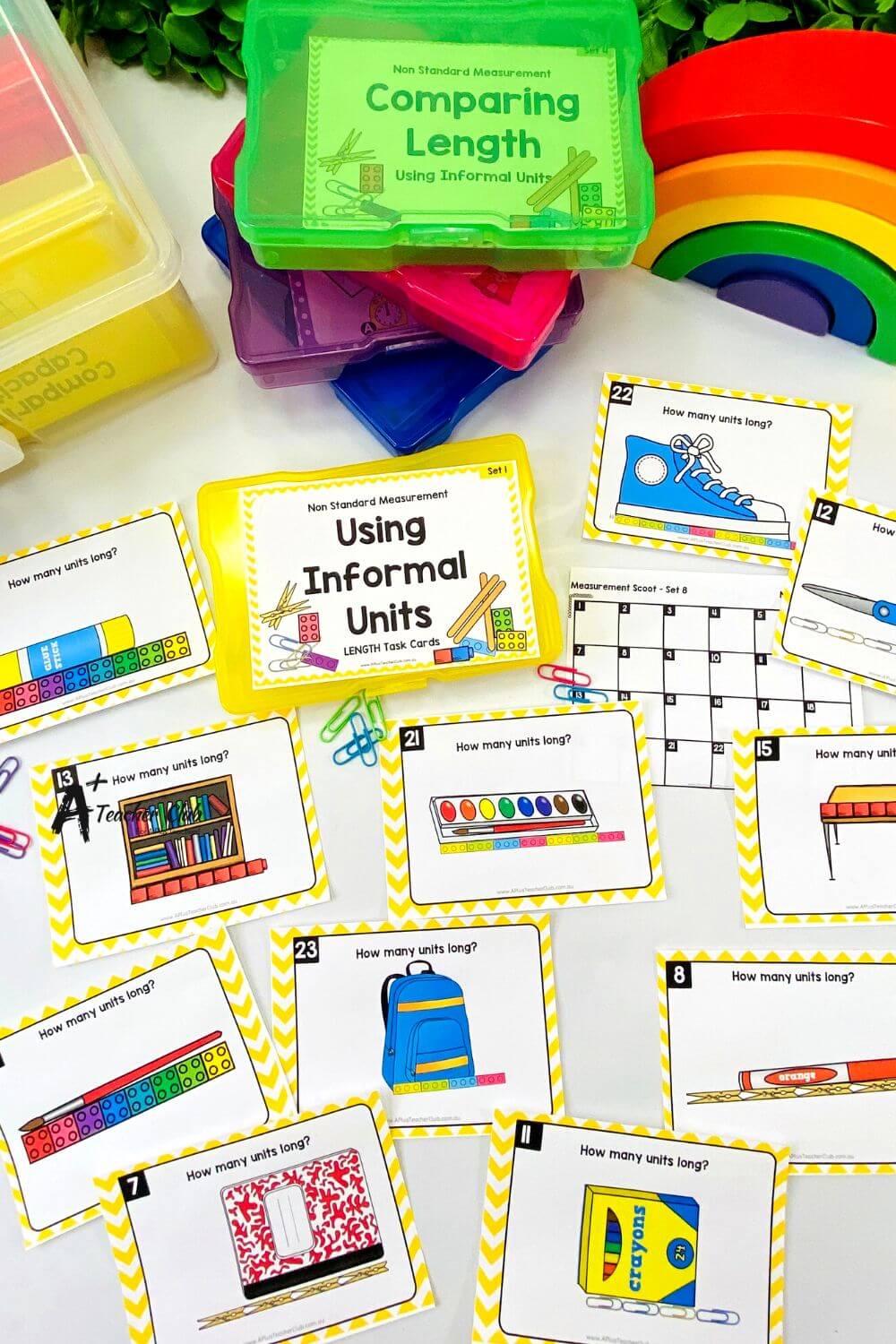Non-Standard Length Activities How Many Units Task Cards