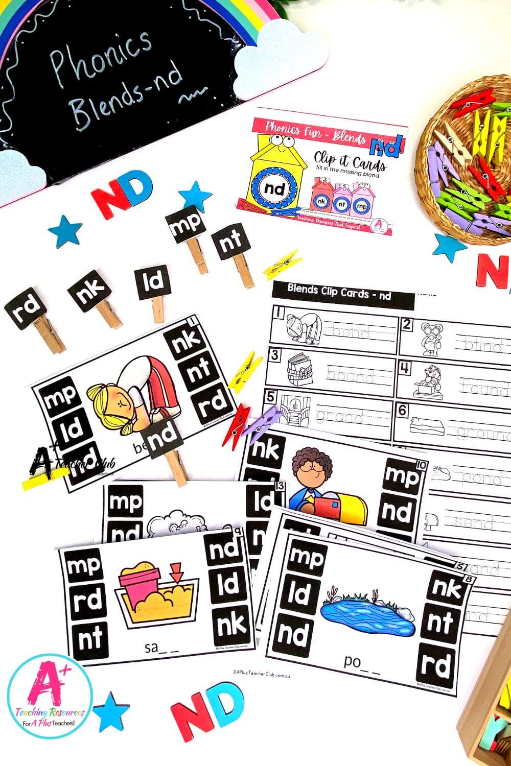 nd Consonant Blends Clip Cards