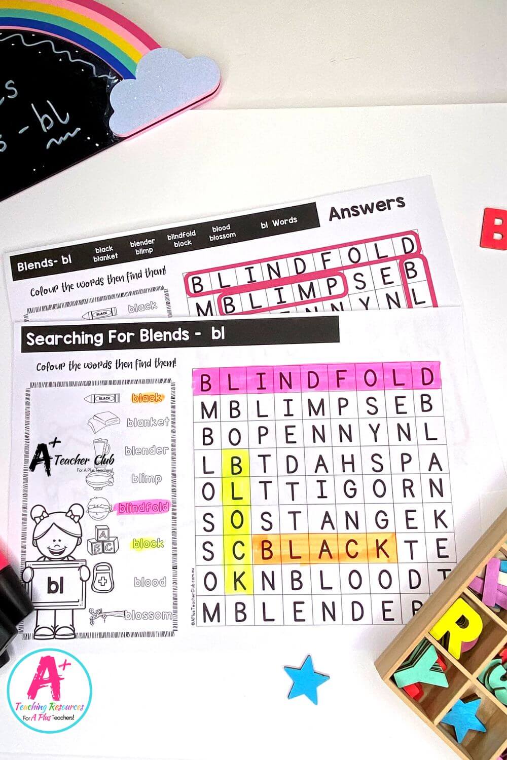 bl Consonant Blends Word Search