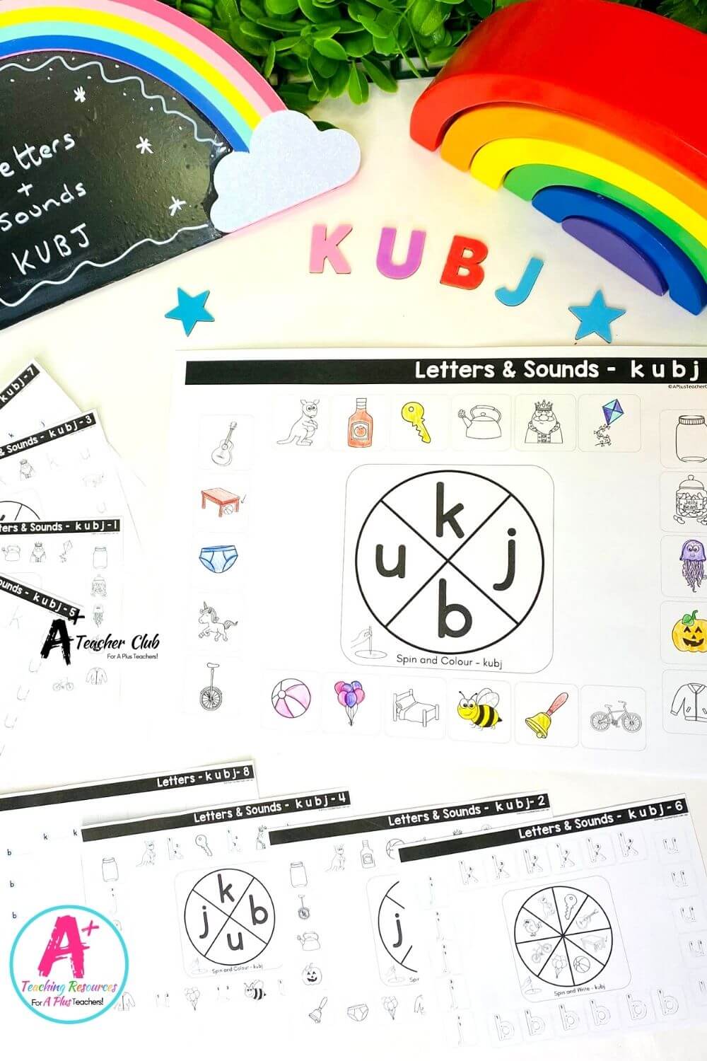 KUBJ Spin & Colour Worksheets (B&W LOWER CASE)