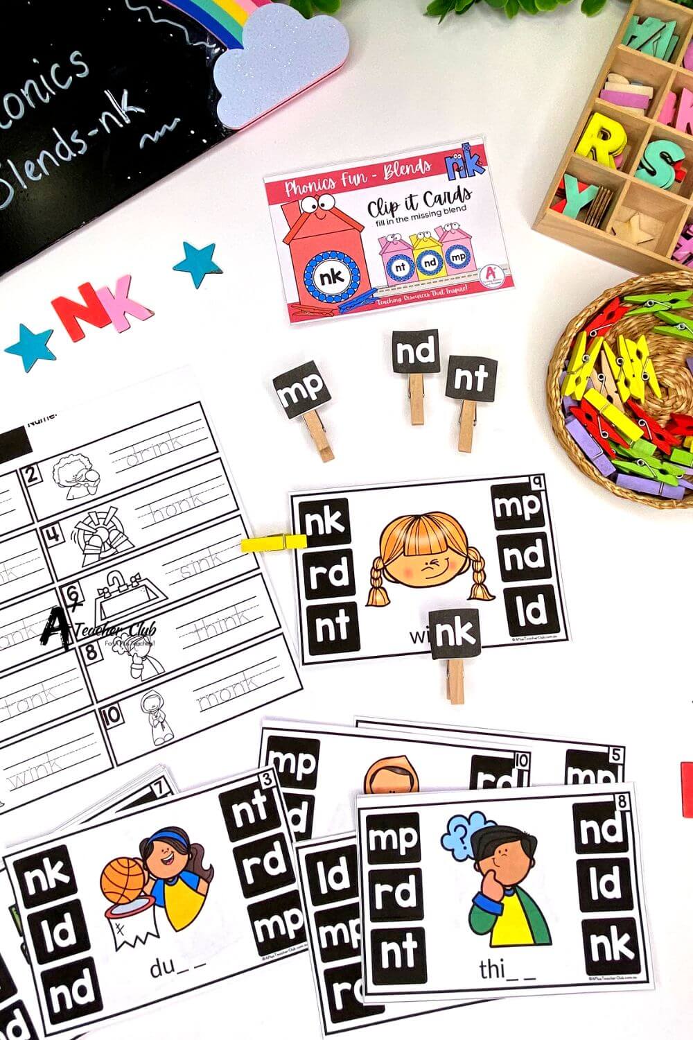 nk Consonant Blends Clip Cards