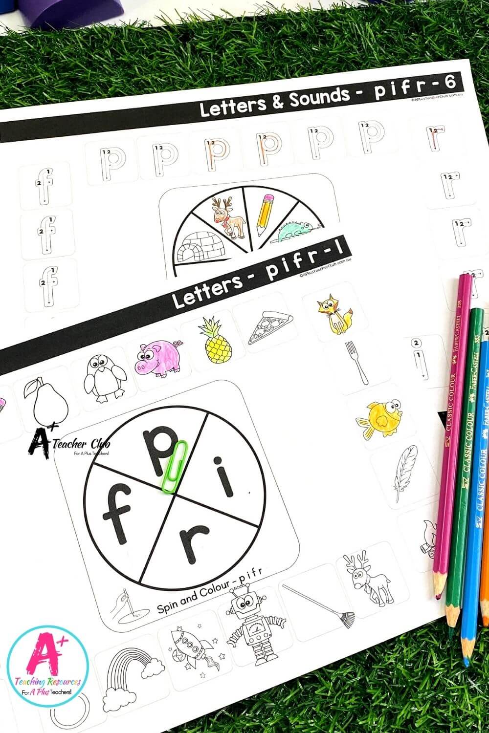 PIFR Spin & Colour Worksheets (B&W LOWER CASE)