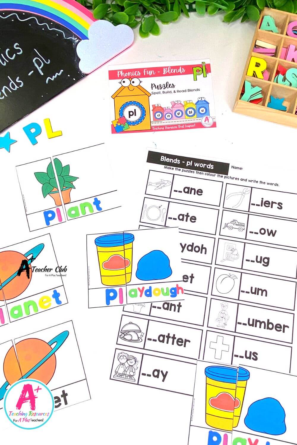 pl Consonant Blends Colour 2 Piece Puzzles