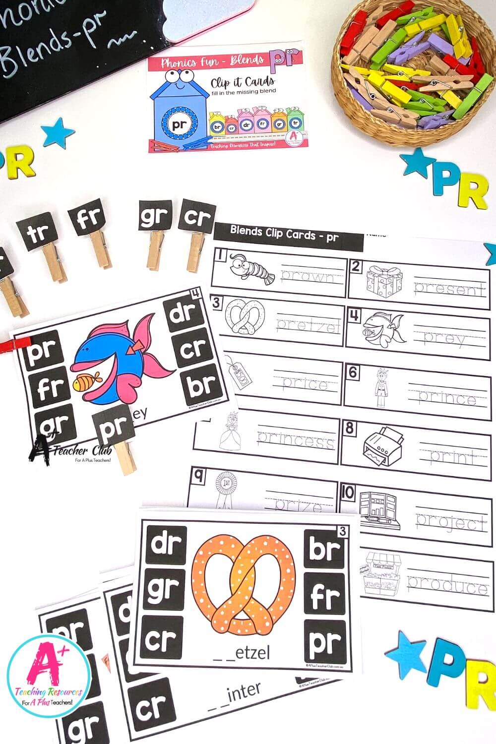 pr Consonant Blends Clip Cards