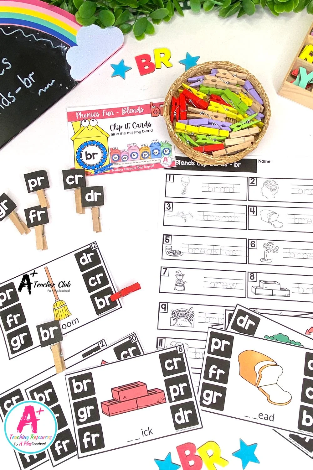 br Consonant Blends Clip Cards