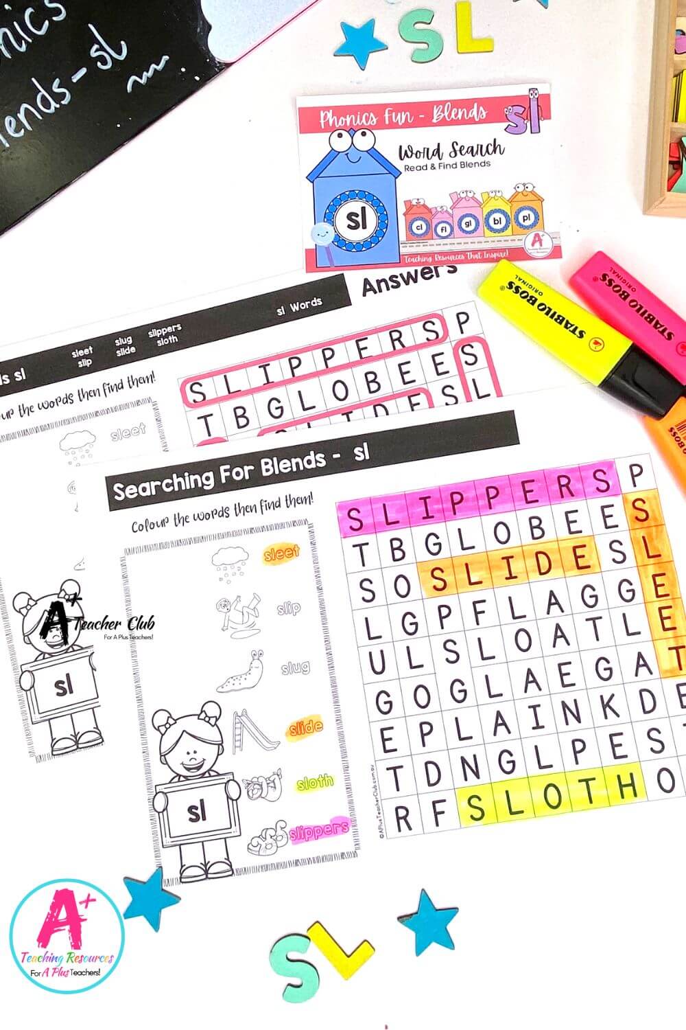 sl Consonant Blends Word Search