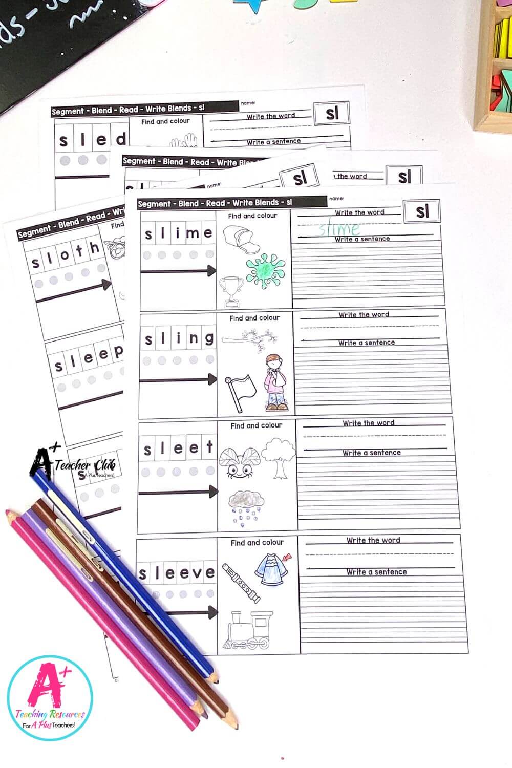 sl Consonant Blends Worksheets