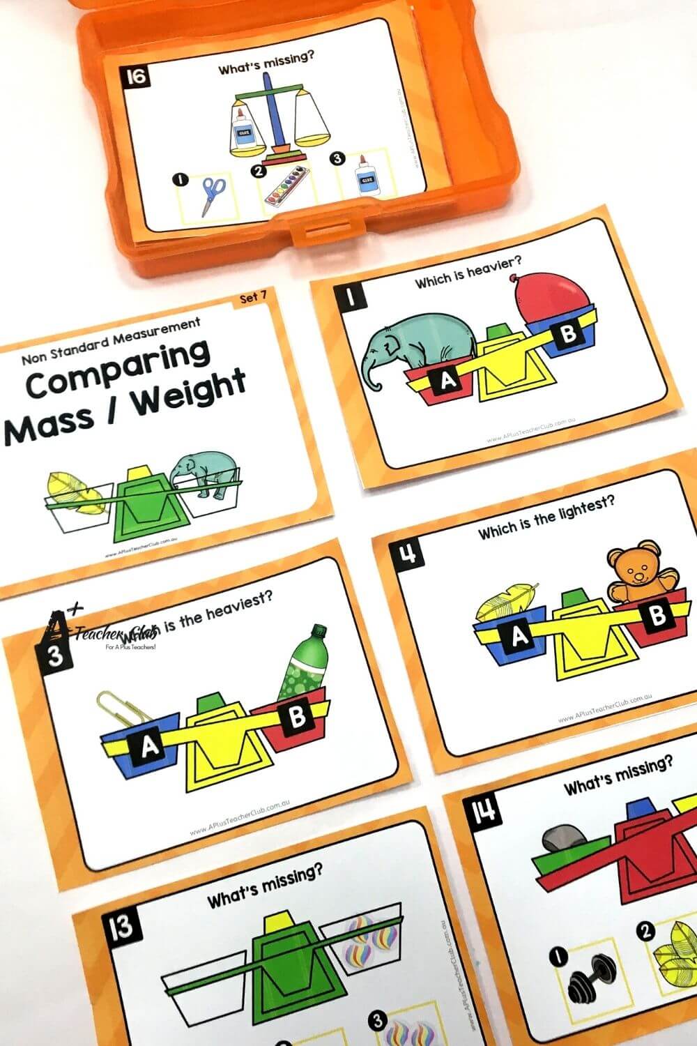 Non-Standard MASS Activities Foundation Years Heavy & Light Balance Scale TASK CARDS