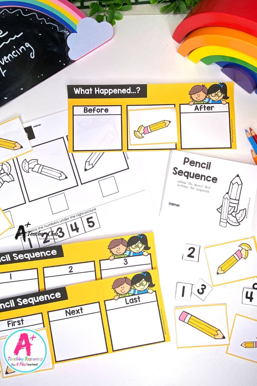 3-Step Sequencing Everyday Events - Sharpening Pencils Activities Pack