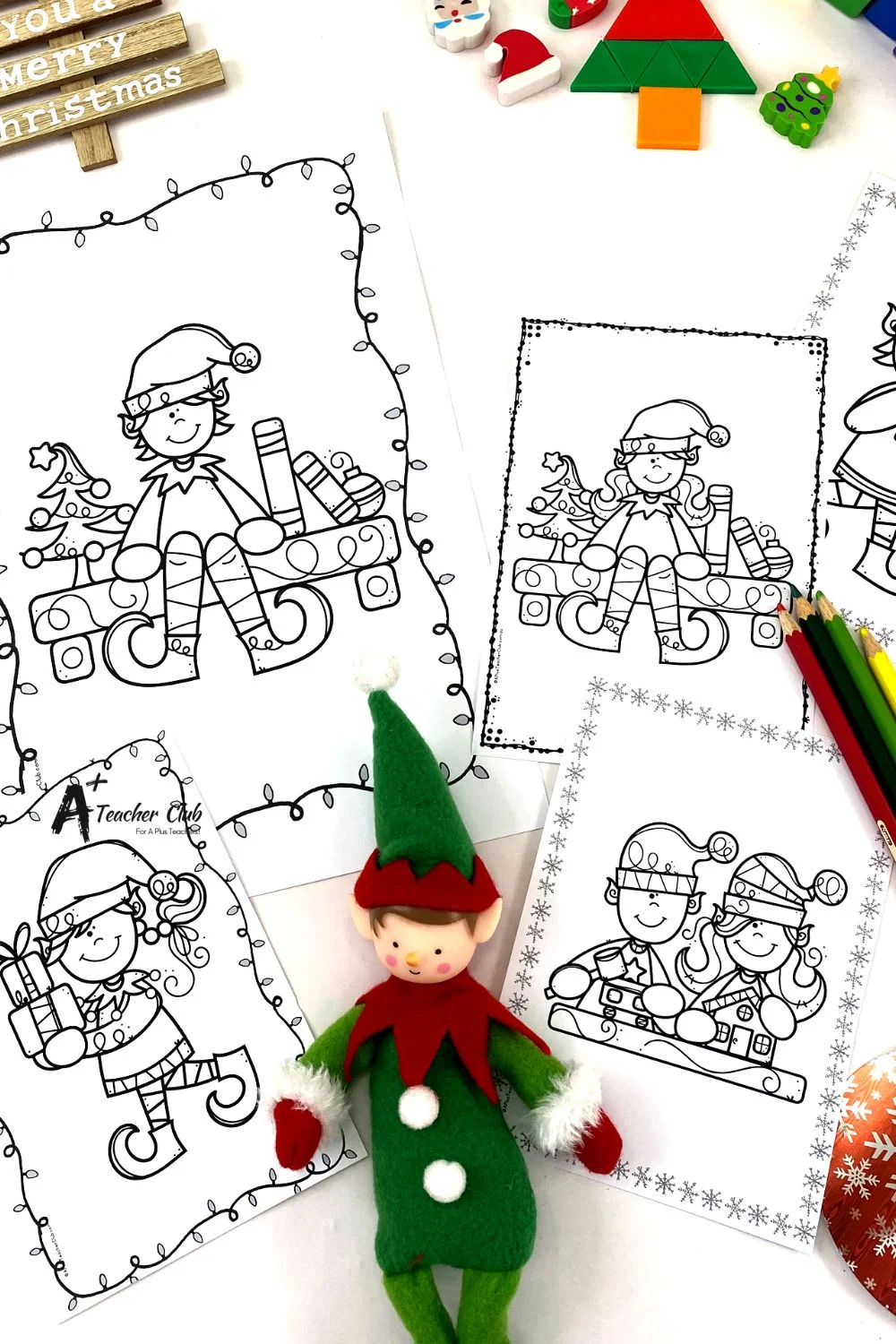 Christmas Colouring Elves