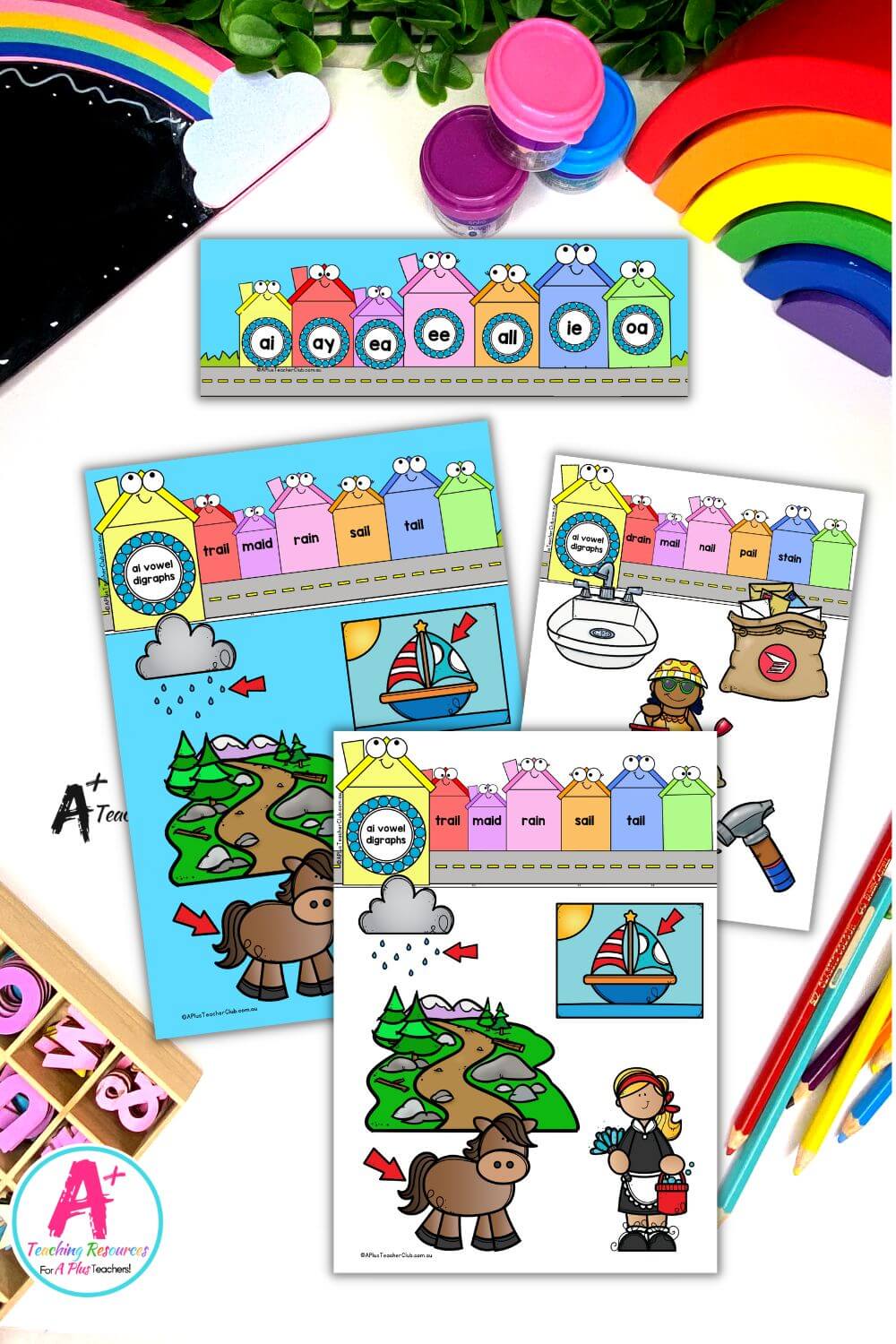ai vowel Digraph Activities Posters