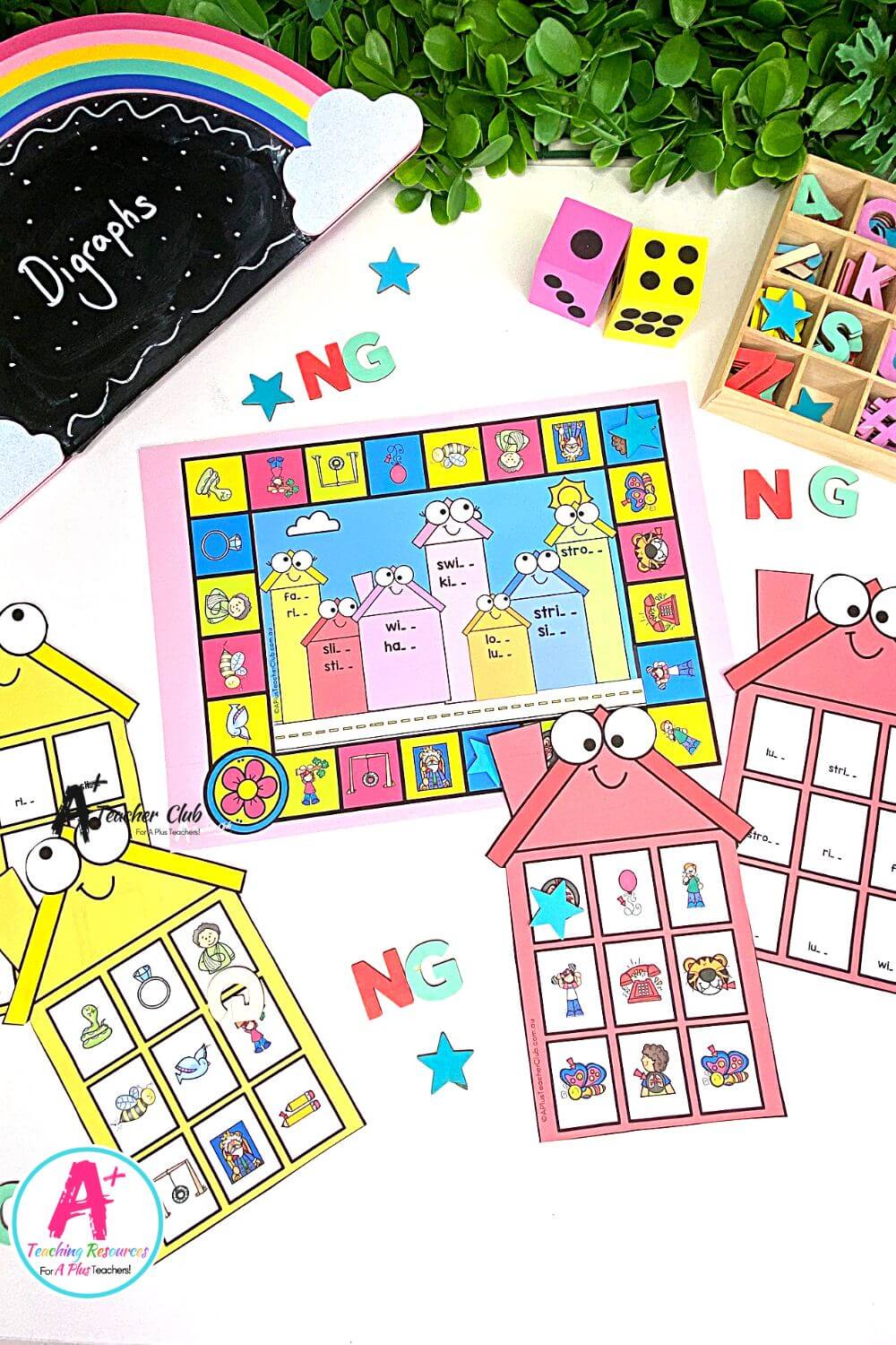 ai Vowel Digraph Activities Board Game