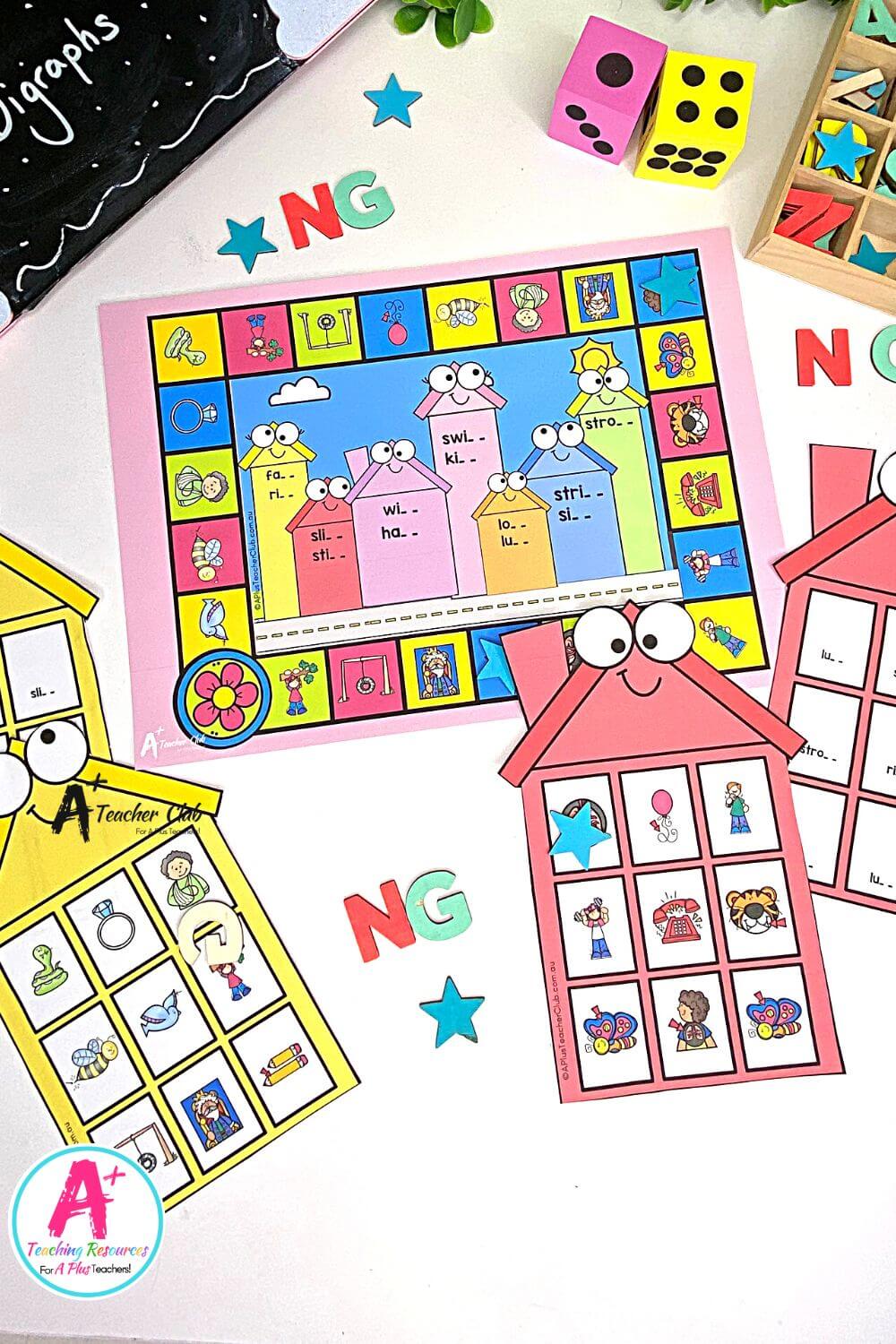 ay Vowel Digraph Activities Board Game