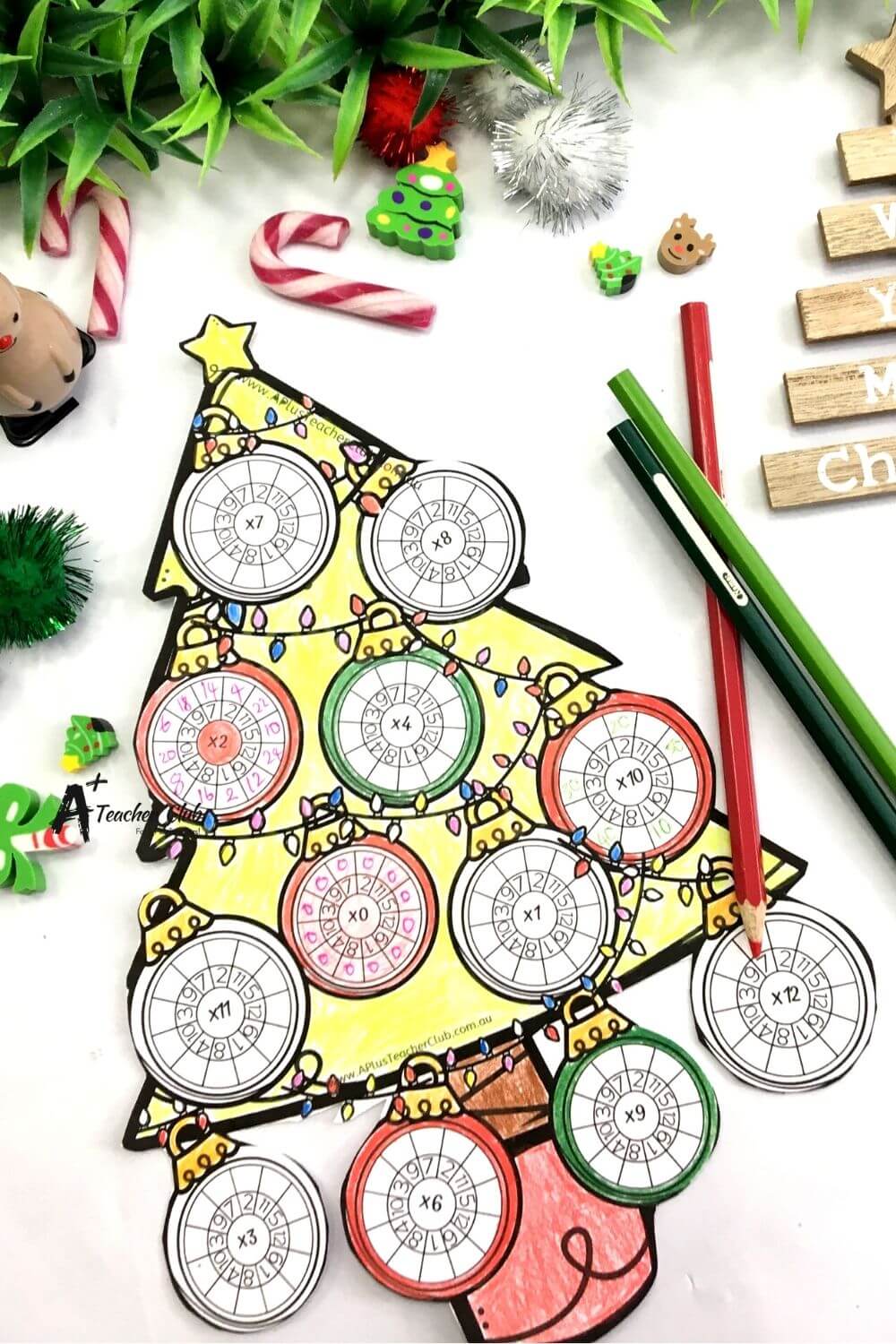 Christmas Maths Times Tables Trees Craft