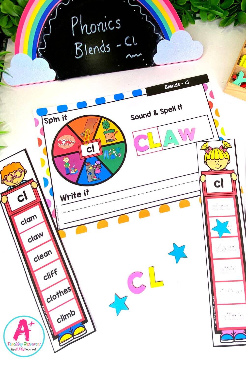 cl Consonant Blends Spin & Spell