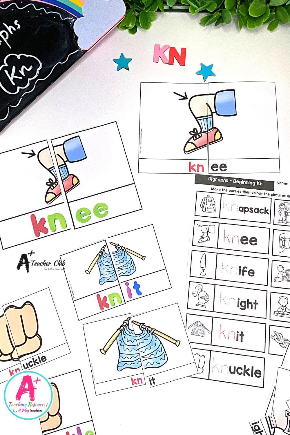 Initial kn Digraph Activities 2 Piece Colour Puzzles