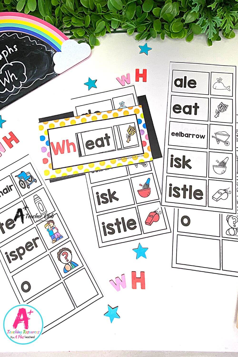 Initial wh Digraph Activities Strip Reader