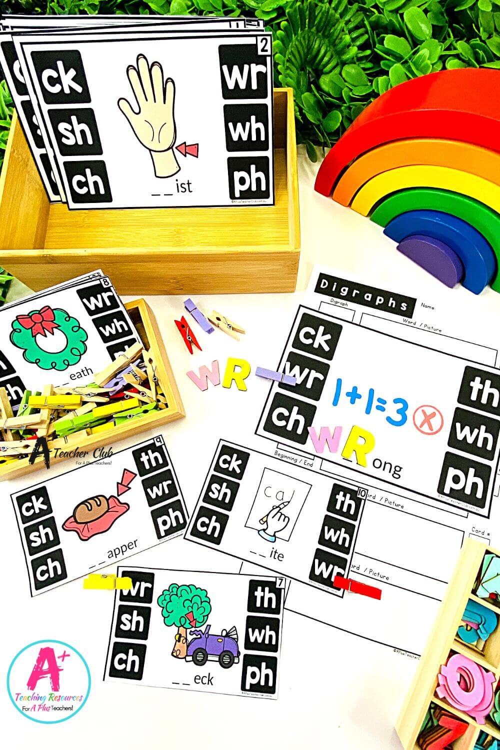Initial wr Digraph Activities Clip Cards