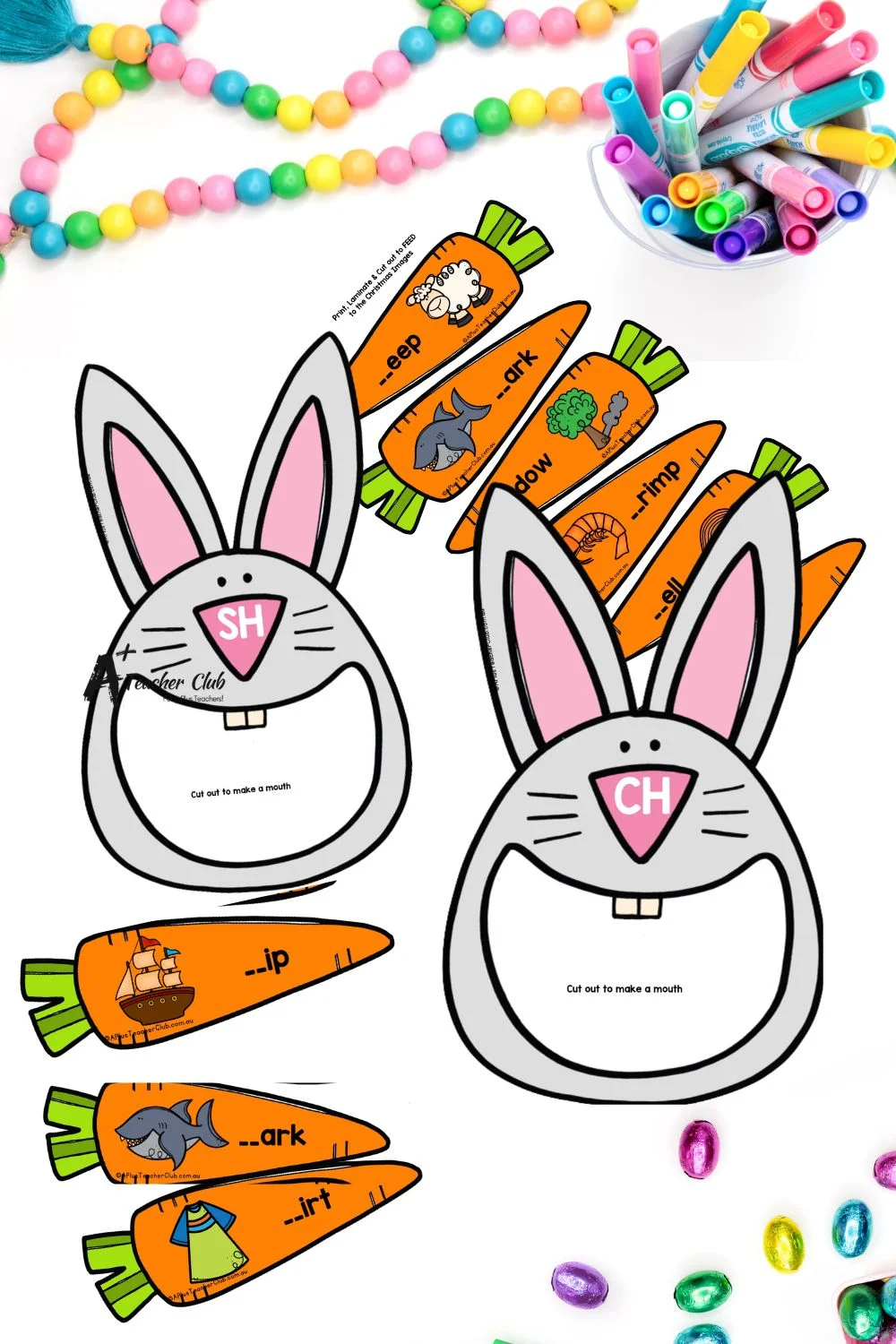 Easter Literacy Feed Me Final Digraphs