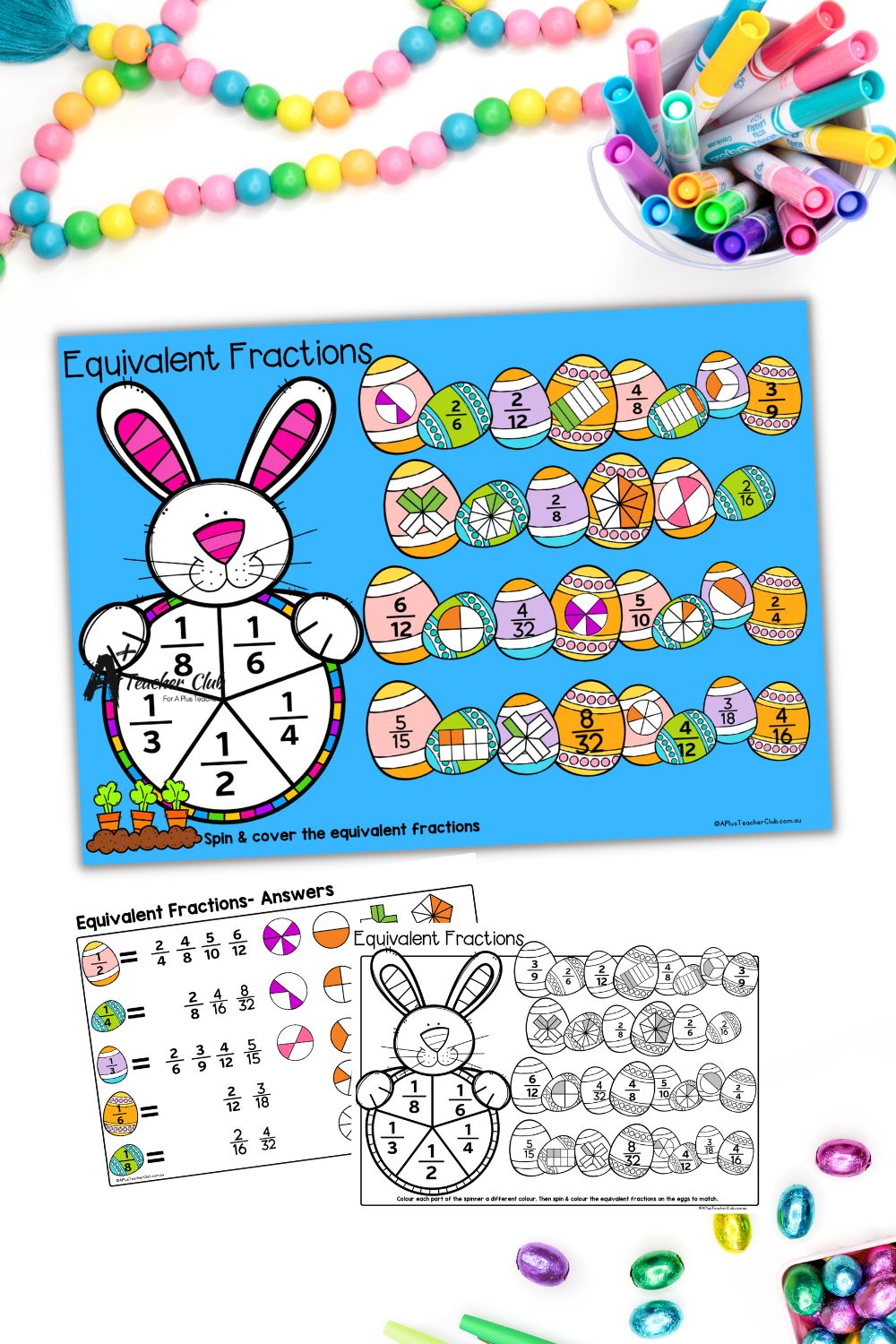 Easter Maths Equivalent Fractions Game