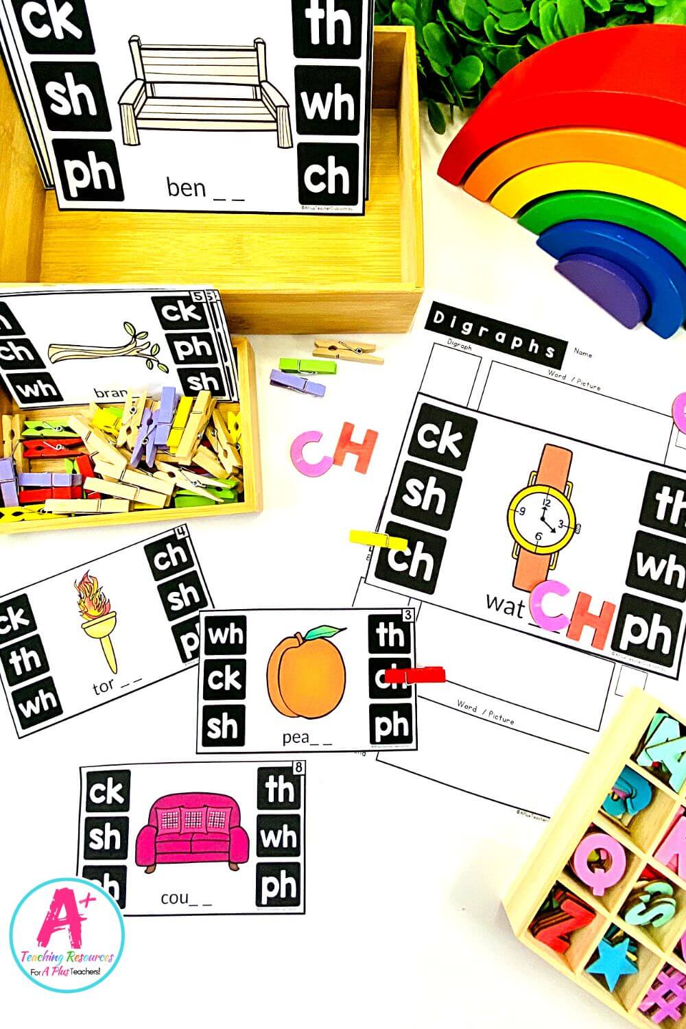 Final ch Digraph Activities Clip Cards