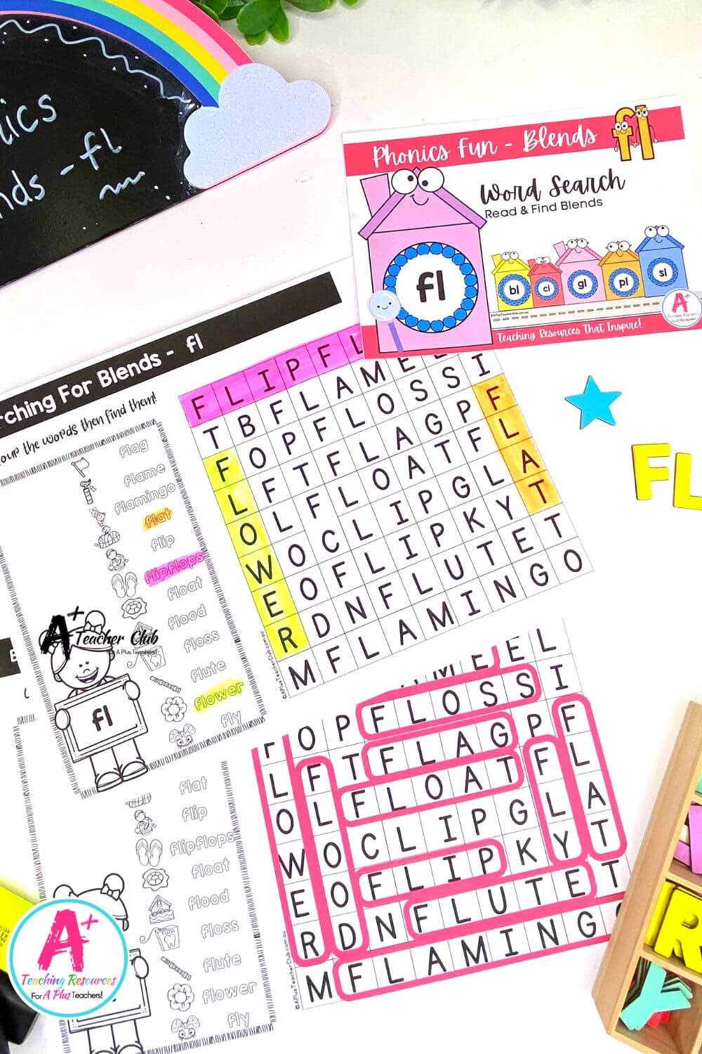 fl Consonant Blends Word Search