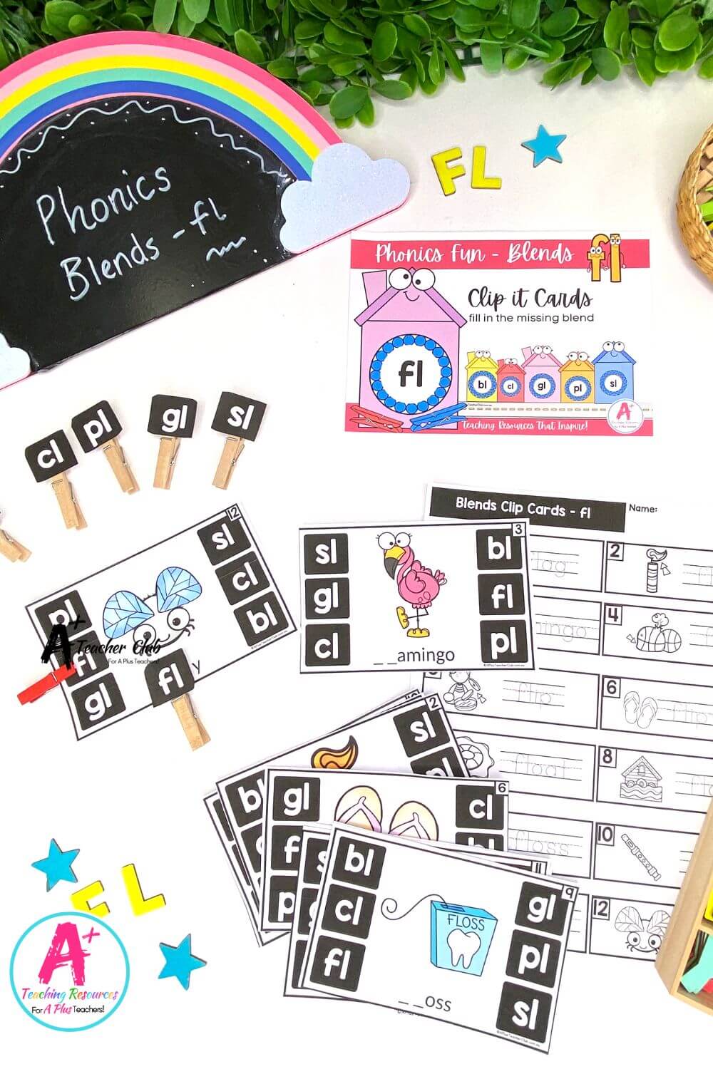 fl Consonant Blends Clip Cards