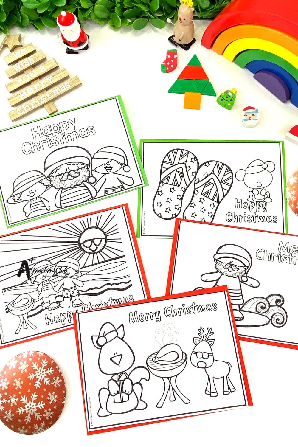 Christmas Colouring Aussie Card Templates