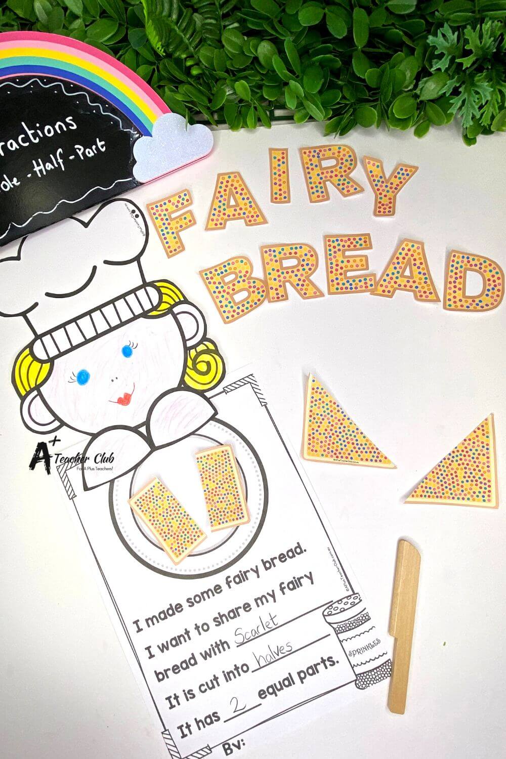 Fraction Halves Fairy Bread Craft