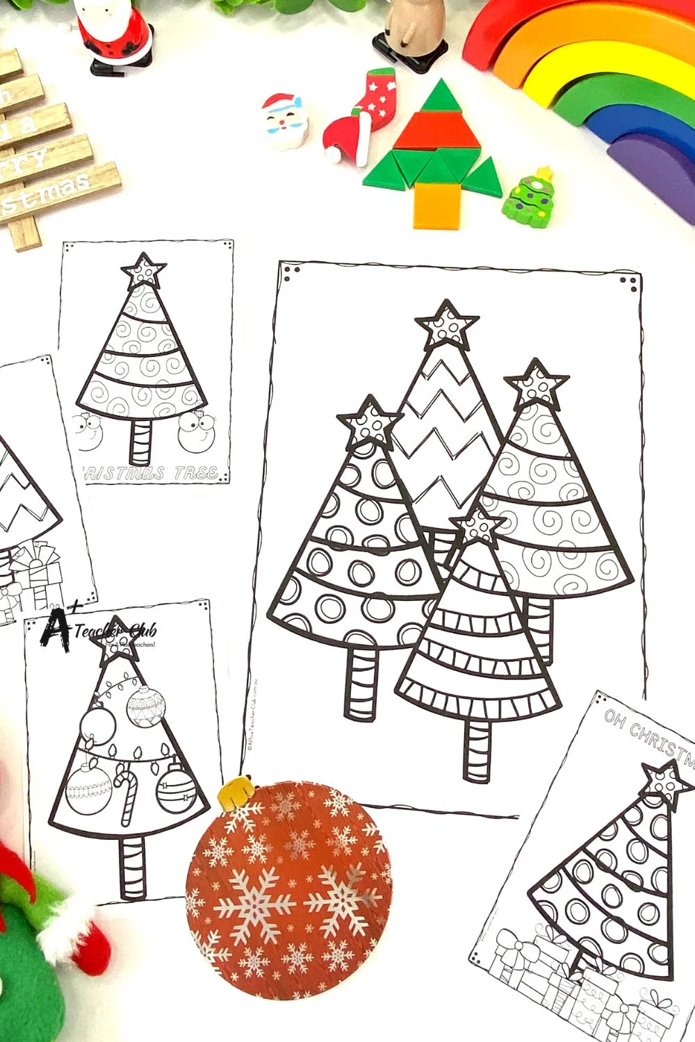 Christmas Colouring Trees