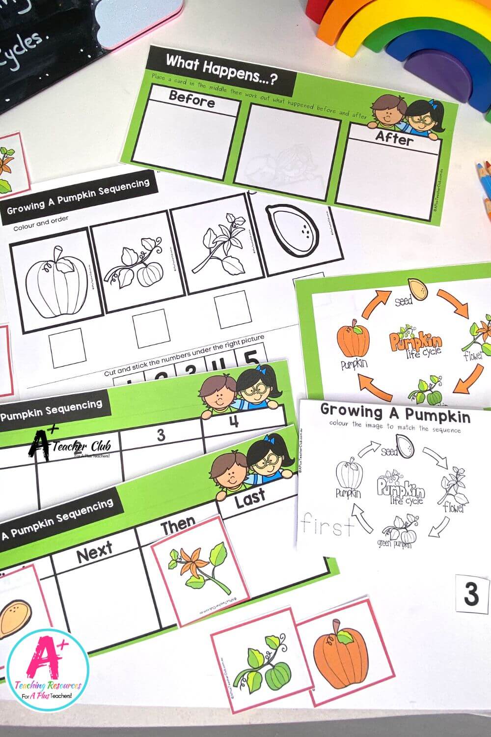 Life Cycle Sequencing 4 Steps - Pumpkin Activities Pack