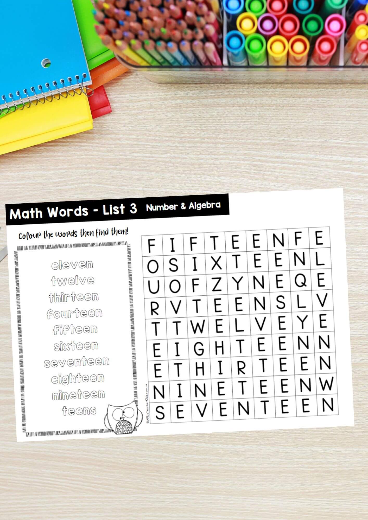 EYFS Math Vocab Wordsearch Number & Algebra List 3